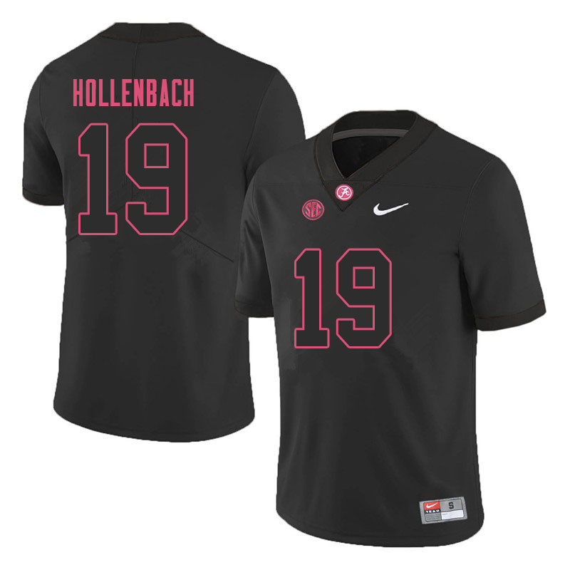 Alabama Crimson Tide Men's Stone Hollenbach #19 Black NCAA Nike Authentic Stitched 2019 College Football Jersey VZ16H21AD